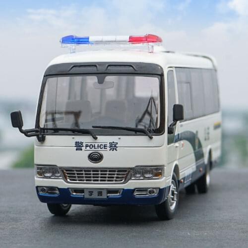 Original high classic authentic 1:32 Yutong Koster T7 MPV diecast police version bus model for promotional, gift