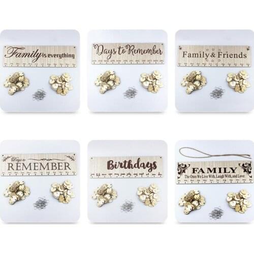 Natural Wooden Advent Calendars DIY Hanging Date Mark Decor Home Hangtag Birthday Reminder Board Birch Plaque Sign