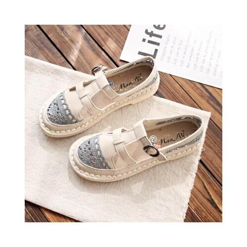 Female summer flat simple lace Baotou Roman sandals female soft sister shoes Harajuku retro flat shoes zapatillas mujer CR-77