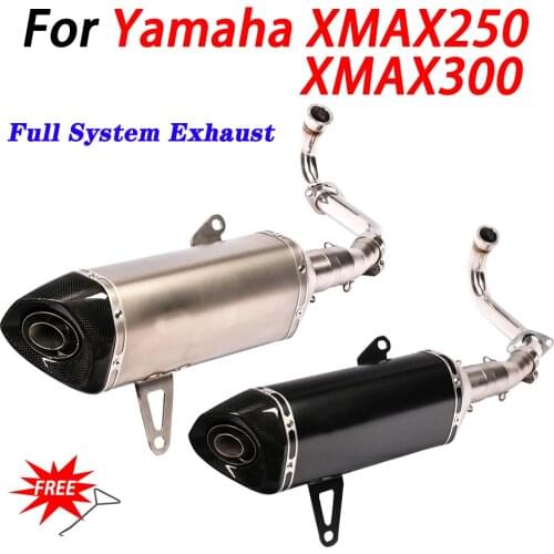 Slip on For Yamaha XMAX300 XMAX250 XMAX400 Motorcycle Exhaust Escape Moto Modified Link Pipe With DB Killer Carbon Fiber Link