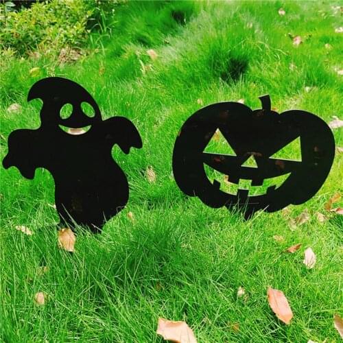Halloween Decoration Garden Insert Board Ghost Pumpkin Skeleton Lawn Stakes Decoration Board 3mm Halloween Garden Ornaments