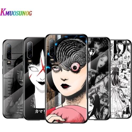 Japan Horror Comics For Huawei P40 P30 P20 P10 Pro Plus Lite 5G 2019 Tempered Glass Cover Shell Luxury Phone Case