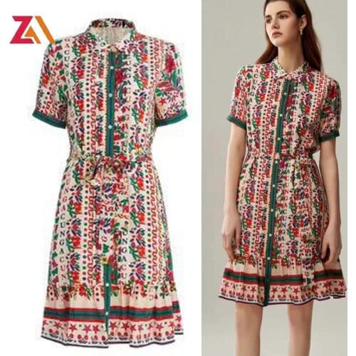 ZALady designer plus size 2XL summer mini dresses for women elegant floral letter short sleeve fashion traf loose dress vestidos