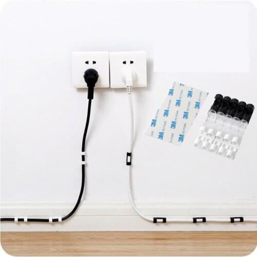 40Pcs Cable Clips Holder Self-adhesive Desk Cable Organizer Cord Line Management Fixed Cable Clamp Home Wall Car kabel clips
