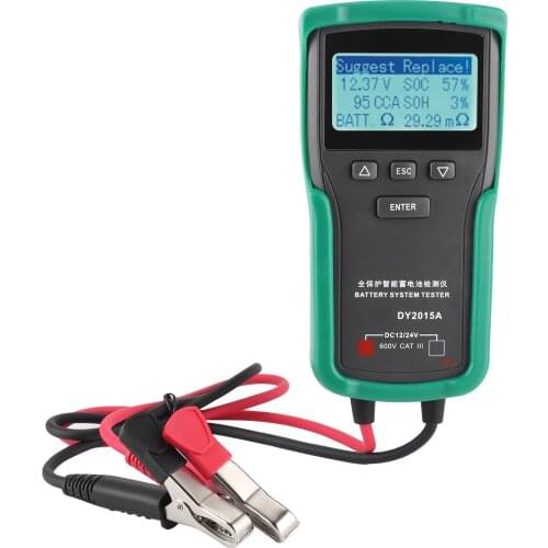 12V-24V Car Battery Tester Tool Analyzer Voltage Load Test Digital Battery Capacity Checker Electrical Charge Analyzer DY2015A