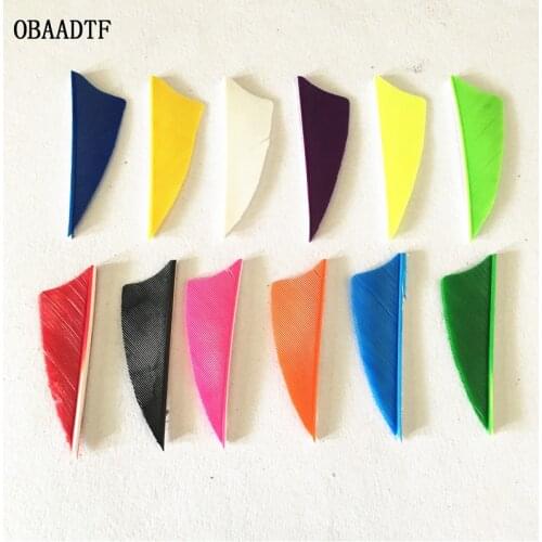 50pcs 2inch Parabolic Shield Cut Turkey Feather Shooting Arrow Feather Bow and Arrow Sports Accessories