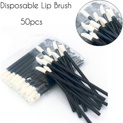 50pcs Disposable Lip Brushes Gloss Wands Makeup Brush Stick Applicator Soft Comfortable Lint Free Brush Makeup Accessories