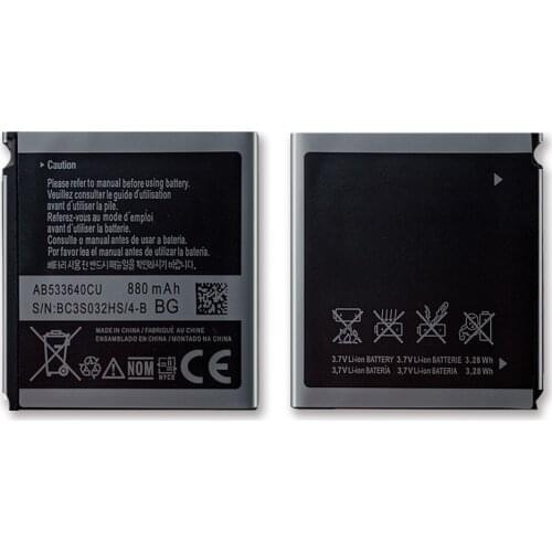 Battery AB533640CC AB533640CU /CK/CE For Samsung S6888 S3710 S3600C GT-S3600i S3930C S3601C S5520 S569 880mAh