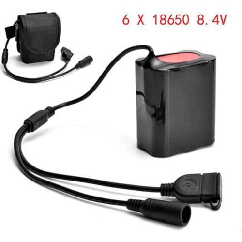GTF 8.4V 7800mAh 6x18650 battery pack for Bicycle light battery pack with USB cable + 1 batteries bag
