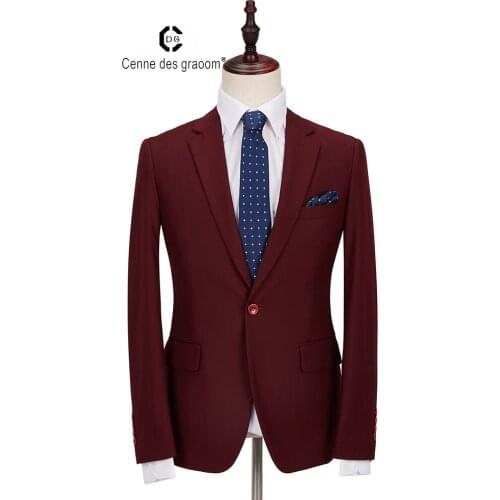 2020 Cenne Des Graoom New Men Suit Slim Fit Blazer Jacket Pants Coat Custom For Business Work Wedding Two-Piece Set DG-WIN