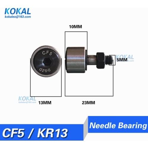[CF5]1PCS Gcr15 Durable CF5/KR13/KRV13 M5x13mm Cam Follower Bolt-type Needle Roller Bearing with M5 Screw Roller Bearing