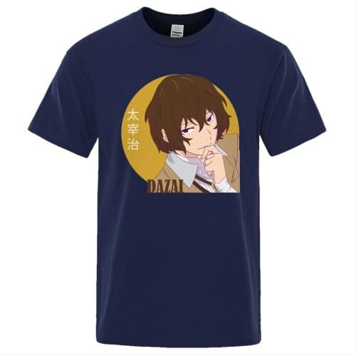 Osamu Dazai Bungo Stray Dogs Anime Print T Shirt Men Fashion O-Neck Tshirts Summer Casual Tops Fashion Brand Loose Mens T-Shirt