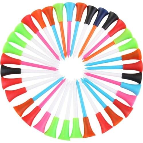 Golf Tees 100pcs 54mm Plastic Rubber Cushion Top Random Color