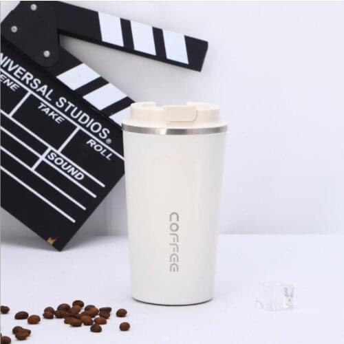 Insulated Thermal Travel Coffee Mug 380/500ml Portable Tumbler Wide Mouth Tea Cup With Lid Stainless Steel Leak Proof Vacuum Mug