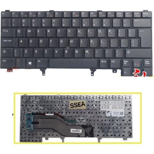 SSEA New UI Keyboard With Mouse rod For DELL E6420 E5420 E5430 E6220 E6320 E6330 laptop English Keyboard Without backlight