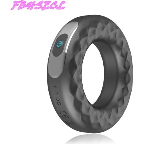 FBHSECL 10 Frequency Vibrating Penis Ring Cock Ring USB Rechargeable Delay Ejaculation Sex Toys for Men Erection Lock Ring