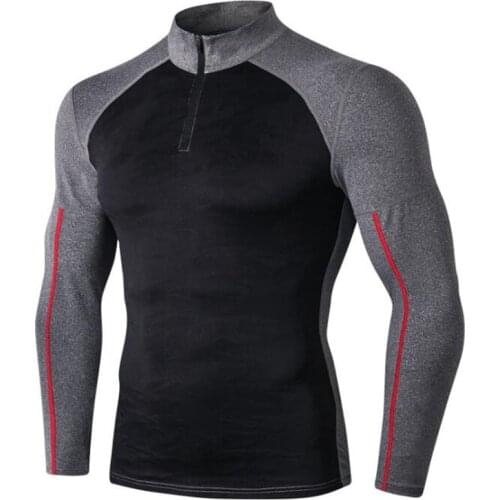 KWAN.Z thermal underwear for men high collar camouflage camisa termica tight sport t-shirt auick dry winter thermal shirt