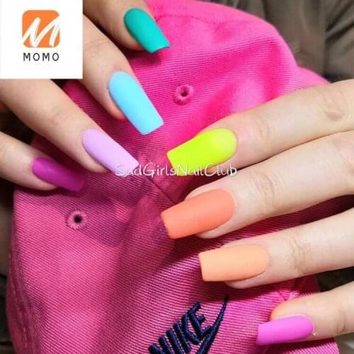 European and American Style Summer Fluorescent Jump Color Matte Nail Tips Wear Armor Can Be Repeated