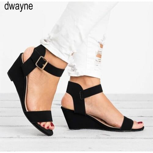 Summer Women Sandals Wedges Summer Casual Shoes Buckle Strap Roman Sandals Women Sandalias Mujer Platform Sandal ghnn7
