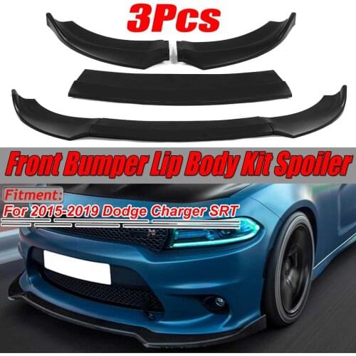 Matte Black 3x Car Front Bumper Splitter Lip Body Kit Spoiler Diffuser Deflector Lips Guard For Dodge For Charger SRT 2015-2019