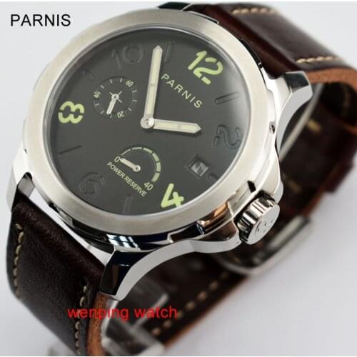 Parnis Menchanical Watches 44mm Luminous Date Sapphire st2530 automatic movement Male Wrist Watches