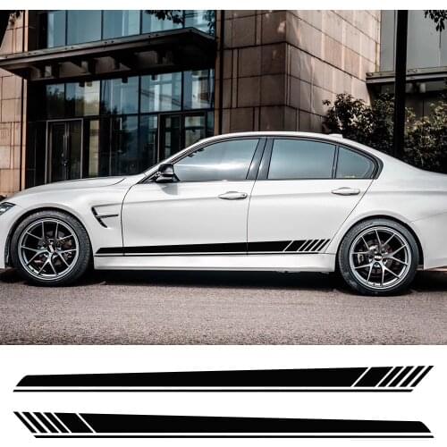2pcs 220x14cm Auto Side Body Sports Racing Long Stripe Car Stickers Vinyl Decals DIY Sticker Universal Car Styling Accessories