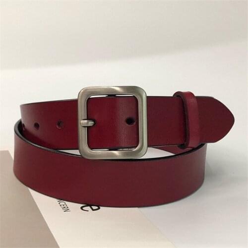 New Fashion Womens Belts Designer Genuine Leather Luxury Strap Female Waistband Square Pin Buckle Fancy Vintage Belt for Jeans