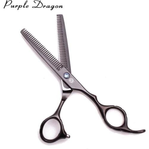 Hair Thinning Scissors 5.5" 6" Purple Dragon JP Stainless Barber Thinning Scissors Professional Salon Haircut Shears Black 2001
