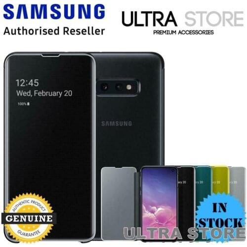 Original Samsung Galaxy S10 PLUS + S10 5G CLEAR S-View Flip Wallet Case Mirror View Leather Cover