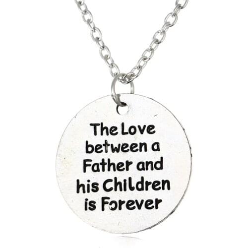 Love Between Father And His Children Is Forever Pendent Chain Necklace Family Dad Jewelry Son Daughter Necklaces Girl Men Gifts