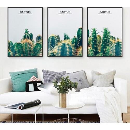 Green Plant Cactus Canvas Poster Print Picture Wall Art Nordic Modern for Living Room Home Painting Decoration