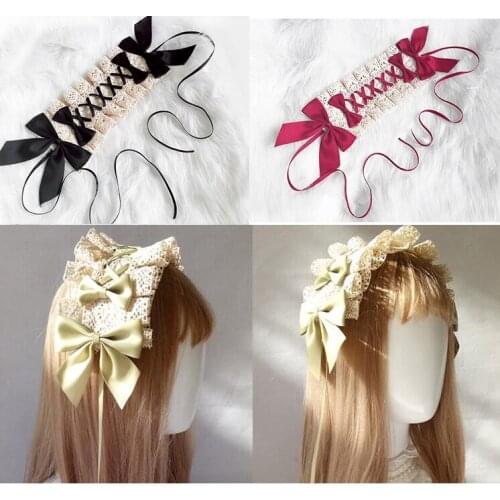 Princess sweet Japanese hairband bow tassel hairpin The Doll Master lolita cosplay girls hair band HEAD WEAR Headband tb002