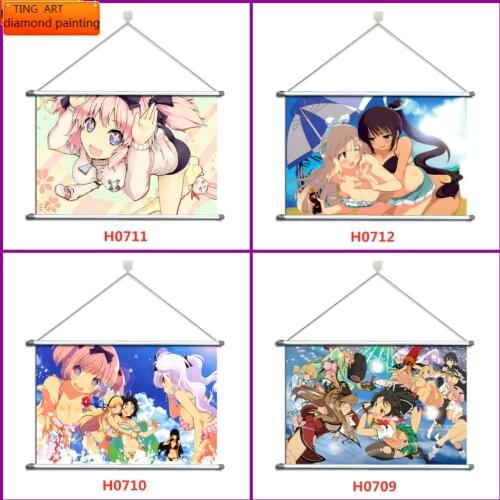 Full Diamond Embroidery Anime Senran Kagura Homura Yomi Yagyuu Diamond Painting Diamond Mosaic Cross Stitch Kits Room Decoration