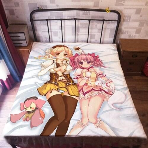 Anime Manga Puella Magi Madoka Magica Bed Sheet 150*200cm Bedsheet 005