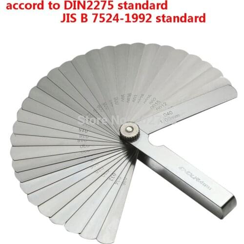 Stainless steel DIN standard 32 Blades Feeler Gauge Metric 0.02-1.00mm Gap Filler Tune Up JIS standard Thickness Set Gage