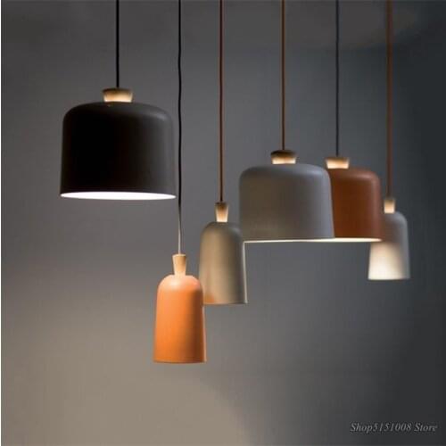 Nordic Restaurant Pendant Lights Hanging Lamps Wood Aluminum Lighting Simple Bedroom Living Dining Room Lamp Bar Light Fixtures