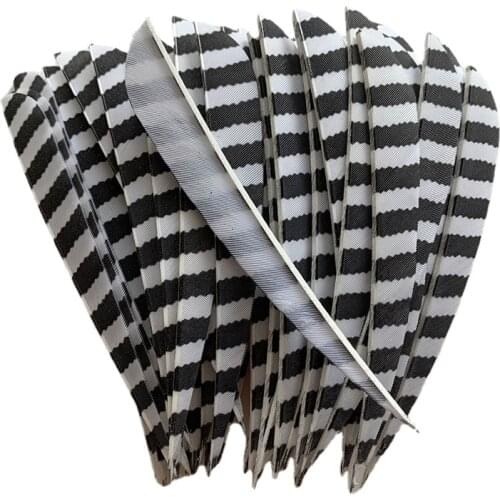 50 Pcs ONTFIHS 5" Water Drop Archery Hunting Arrow Feather Striped Turkey Feather Arrow Accessories Fletching Arrow Feathers