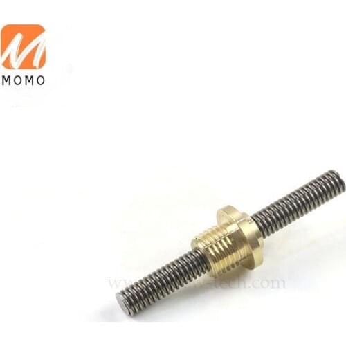 Stainless steel trapezoidal lead screw Tr16x3 with brass nut