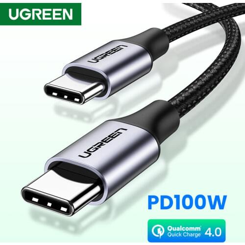 Ugreen USB C to USB Type C for Samsung S20 PD 100W 60W Cable for MacBook iPad Pro Quick Charge 4.0 USB-C Fast USB Charge Cord