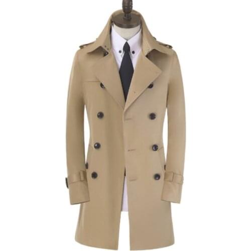 2020 spring autumn thin new designer mens trench coats man Double-breasted long coat men clothes slim overcoat long sleeve 89564