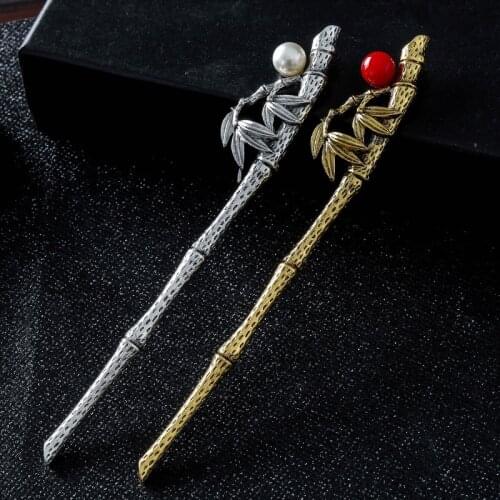 Vintage Chinese Style Hair Stick Simulated Pearls Hairpin Wedding Bride Banquet Hair Clip Pins Hairwear Jewelry Accessories