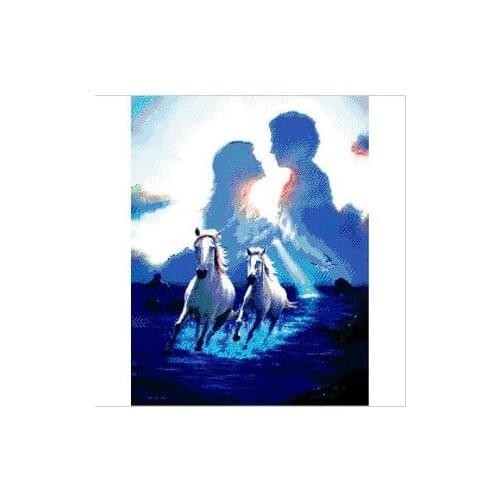 Embroidery Package Top Quality Cross Stitch Kits Free Shipping Sky Lover Angel Horse Animal