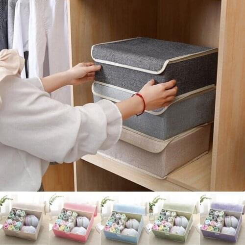 Storage Box Underwear Divider Drawer Lidded Closet Organizer Interior Organizador For Ties Socks Shorts Bra Storage Containers