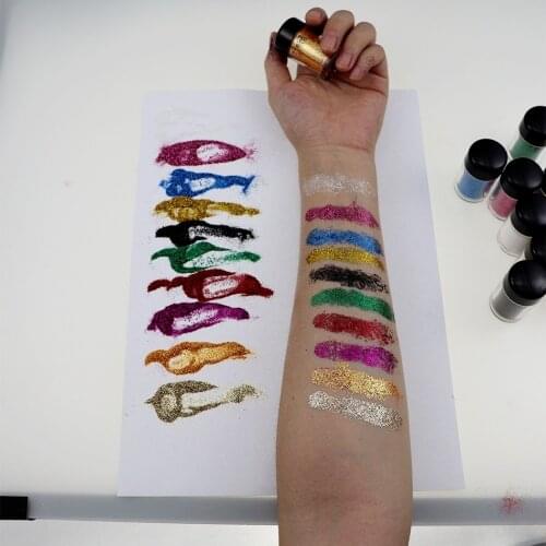 10 Piece Glitter Eyeshadow Powder Private Label Cosmetics Metallic Shimmer Loose Pigment Powder Eye Shadow Custom Logo