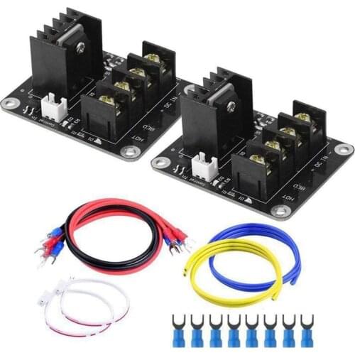 2 Pack Heat Bed Power Module Add-on Hot Bed Power Expansion Board MOS Tube High Current Load Module for 3D Printer