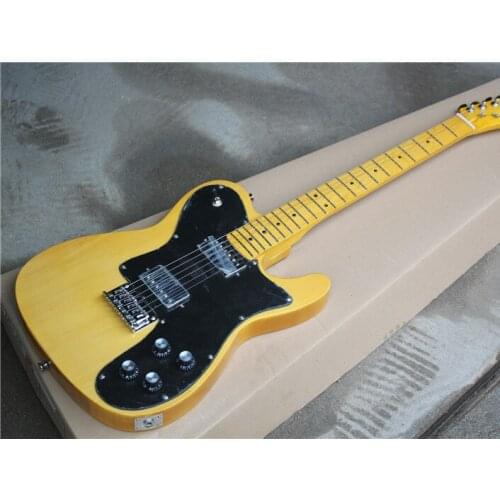 2020New! High quality yellow guitar, black guard board, maple finger board, good quality hardware, free delivery, welcome cus