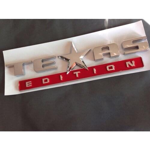 30pcs*257mm TEXAS EDITION Red Emblem Sticker Car Boot Trunk Rear Badge