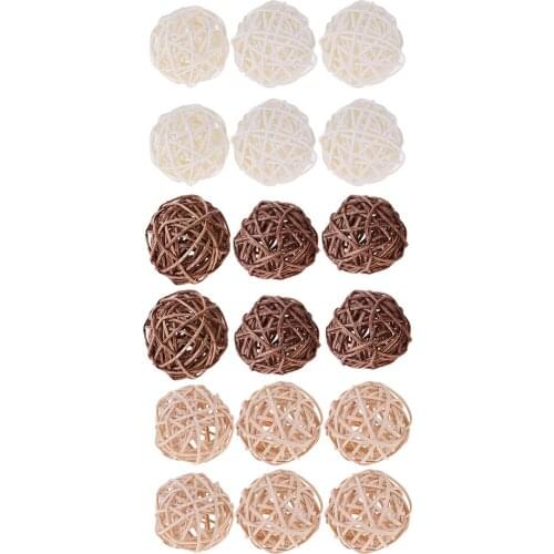 6 Pieces Handcrafts Embellishments Decorative Wicker Balls Spheres Rattan Twig Balls DIY Christmas Decor Room Decor 7cm