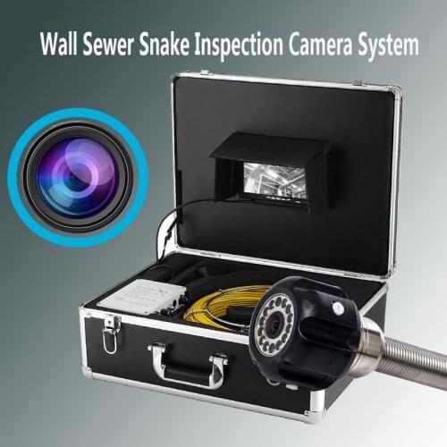 7'' LCD Wall Snake Pipeline Sewer Endoscope Industrial Camera 20M Cable 23MM Lens Drain Pipe Clean Inspection IP68 Waterproof