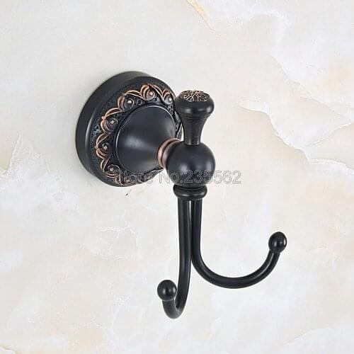 Bathroom Hardware Accessories Black Oil Rubbed Brass Robe Hook Wall Mount Robe Towel Hook Holder Clothes Hook Lba456